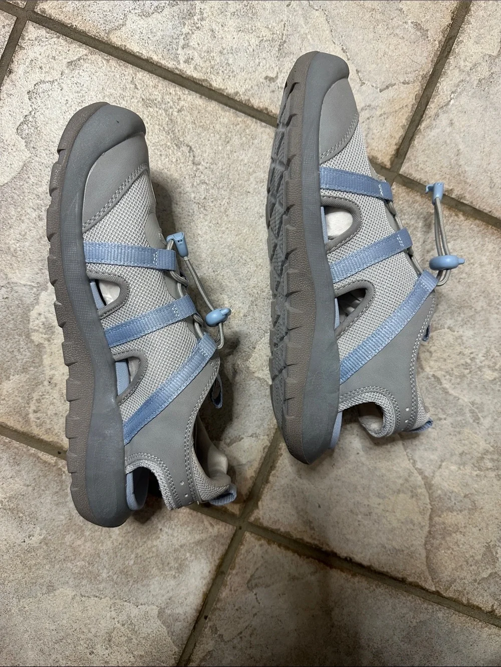 Lands' End Light Blue and Gray Women's Outdoor Sandals